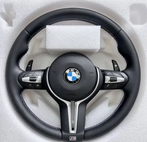 Руль bmw bmw 3 f30 4 f32 2 f22 1 f20 f15 f25 в стиле m full black черные вставки руль новый с подушк... - фотография