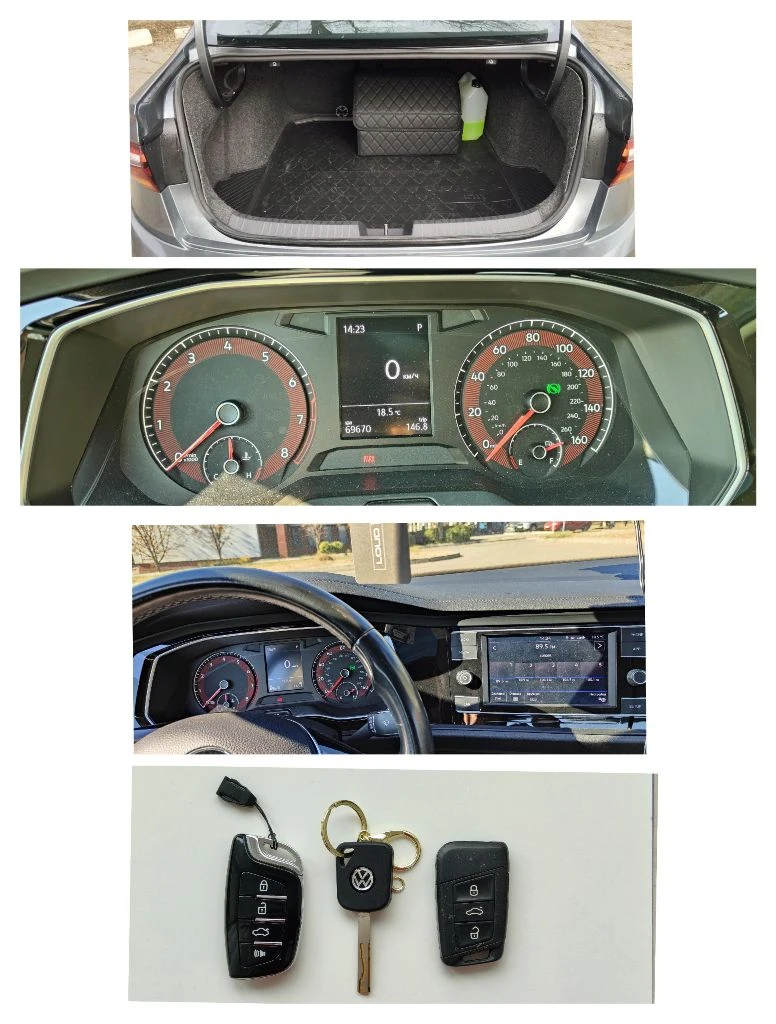 Продам volkswagen jetta 7, комплектация se, 07/2019 год, пробег 69870км, двс 1.4 турбо(150лс), акпп aisin 8ст. кожаный салон, кожаный руль, панорамный люк, бесключевой доступ, запуск кнопкой start-stop, датчик дождя, датчик света, 2-х зонный климат контроль, подогрев сидений, электрический стояночный тормоз,6,5-дюймовый сенсорный экран с камерой заднего вида, интеграция смартфонов apple carplay и android auto, bluetooth, датчики слепых зон, 16-дюймовые легкосплавные диски, датчик давления шин, светодиодная оптика. резина зима/лето kumho в отличном состоянии. я владелец по птс (тех. пасорту). машиной владею с марта 2024 года. переоформление без проблем. машина в хорошем состоянии, делать абсолютно ничего не нужно, авто готово ехать на любые расстояния, полностью обслуженно. замена масла в моторе каждые 5 т. км. выполнены 3 подряд частичные замены масла в акпп с интервалом 500 км каждая. сделан антикор. в комплекте 3 ключа, 2 брелка для бесключевого доступа, + дополнительно 3й механический ключ для доступа в авто. полностью русифицирована цена 1850000 руб. доп вопросы по телефону. тел. 7(девять четыре девять) 438-55-35 - фотография - 14